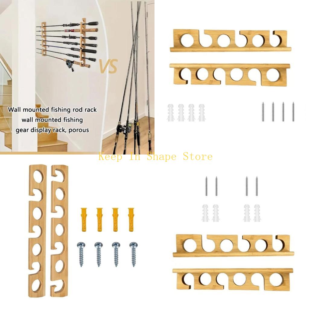 Fishing Rod Rack - U1JC ติดผนังหรือเพดานคันเบ็ดแขวนจัดเก็บแร็คคันเบ็ด