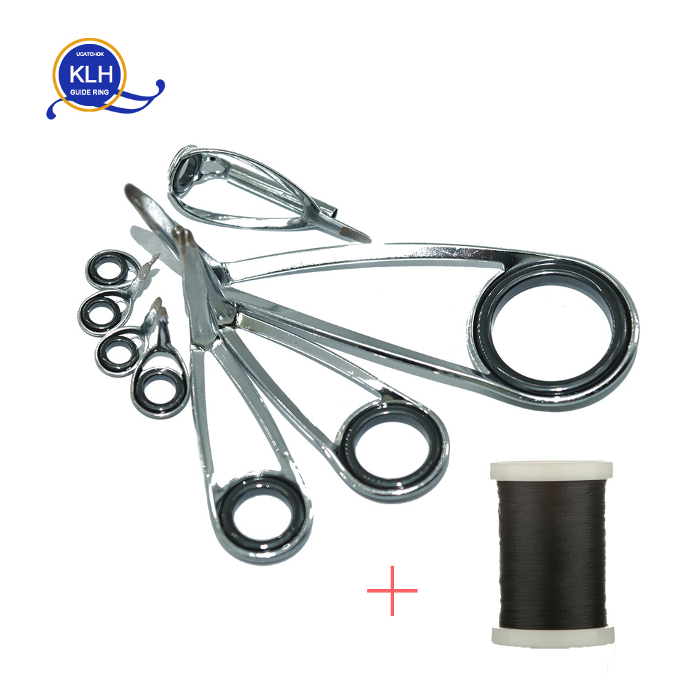 Fishing Rod Building Kit - 8 ชิ้น/ชุด KLH วงเล็บสแตนเลสสตีลแหวนสําหรับ UL-L-ML-M-MH-H Power