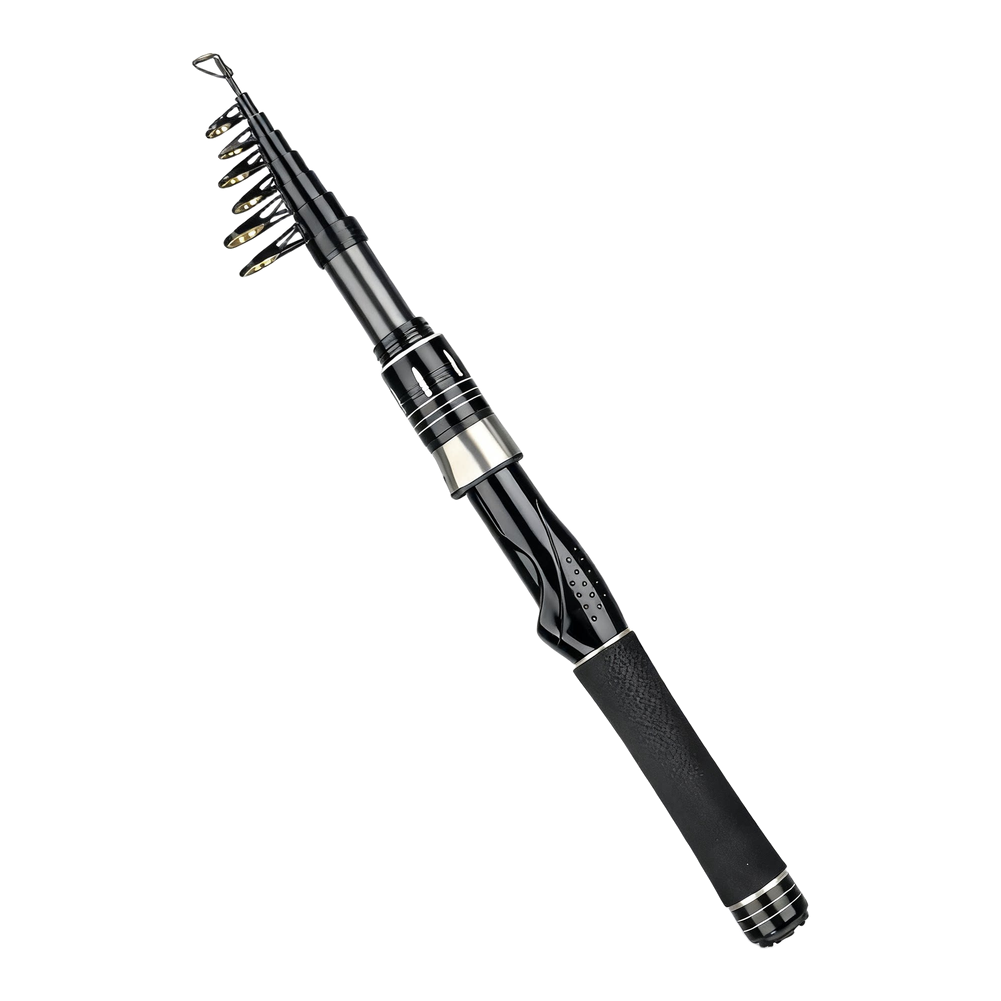 Fishing Rod Travel - คันเบ็ดตกปลาคาร์บอนแบบยืดหดได้ น้ำหนักเบา พร้อมวงแหวนเซรามิก แอคชั่นเร็ว พกพาสะดวก สำหรับตกปลาชายฝั่งและทะเล