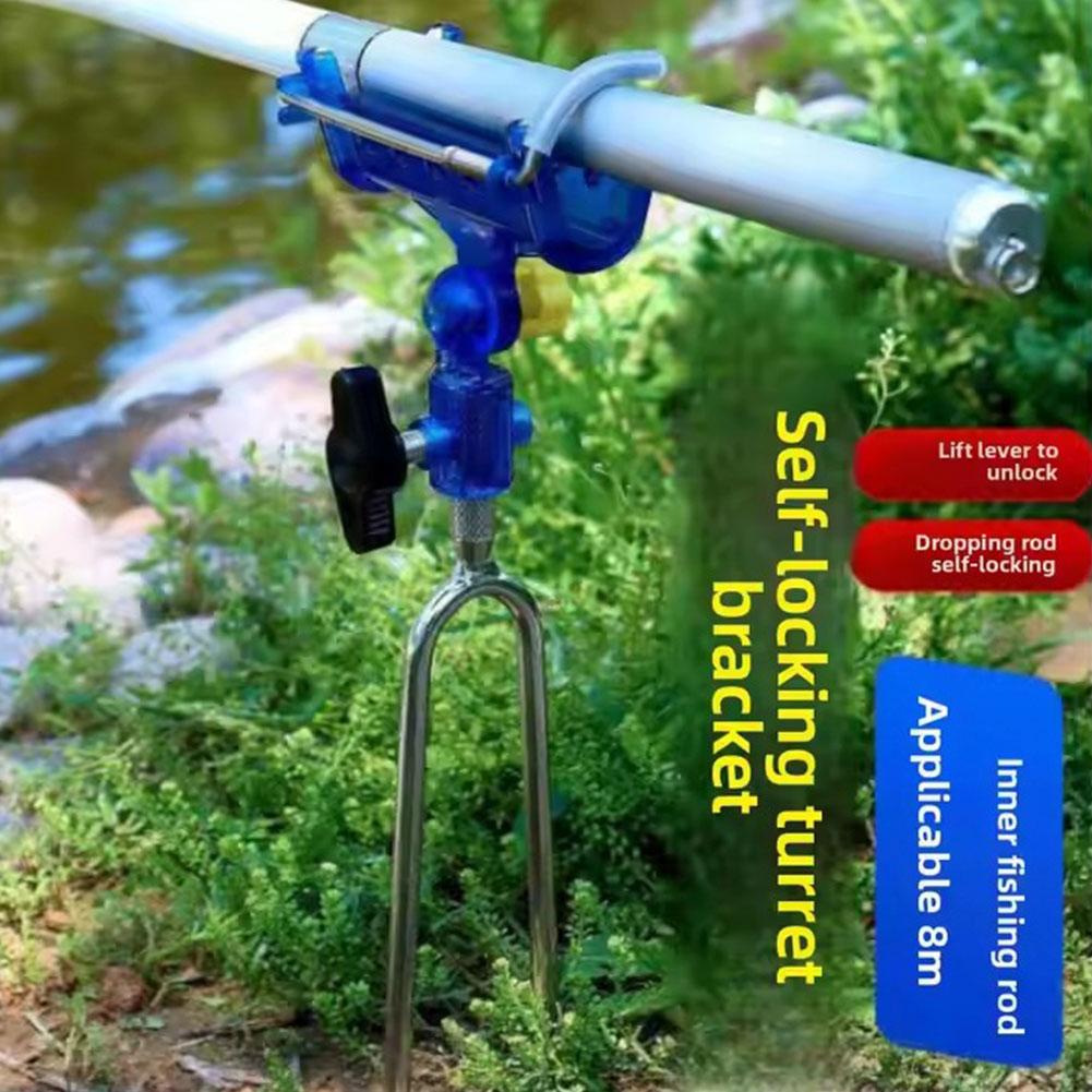 Fishing Rod Casting - ที่วางคันเบ็ดอเนกประสงค์ ปรับได้ ล็อคอัตโนมัติ ใช้ได้กับทุกประเภท ใช้เสียบลงดิน สำหรับตกปลาทะเล/น้ำจืด