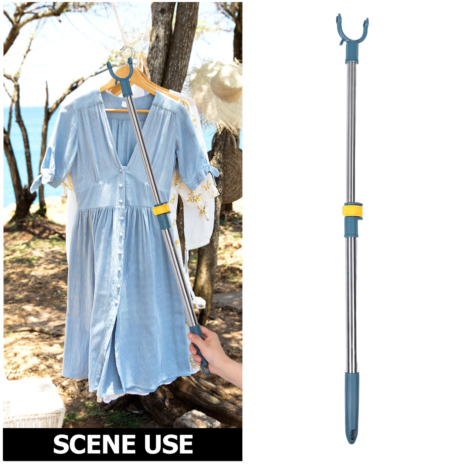 ราวตากผ้าสแตนเลสแบบยืดหดได้ ปร - Fishing Rod Telescopic บทวิจารณ์และราคา